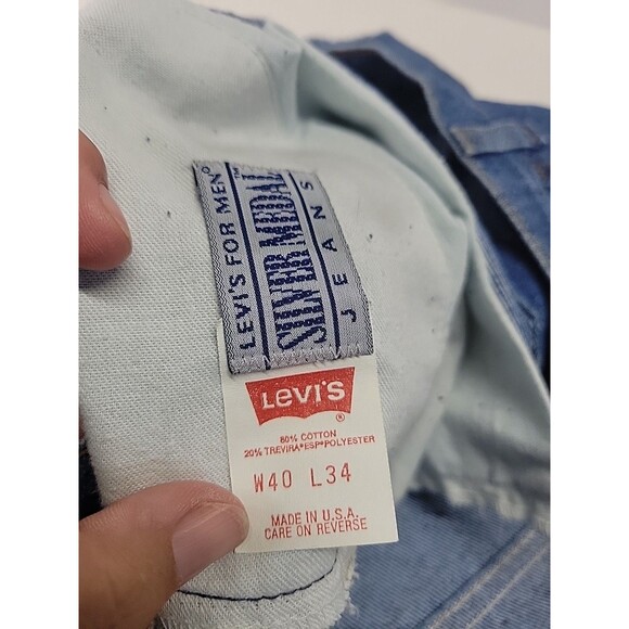 Vtg LEVI'S Jeans Silver Medal Distressed Gray Tab Cut Off Shorts Sz‎ 40 - Picture 11 of 16